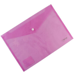 SOBRES PLASTICOS C/BROCHE A-4 YALONG ROSADO (12)