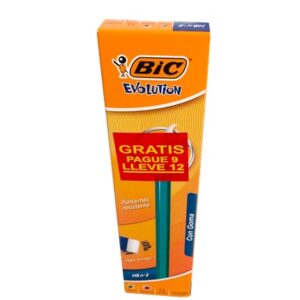 LAPIZ BIC EVOLUTION No.2 C/B X 9+3 PAGA 9 LLEVA 12