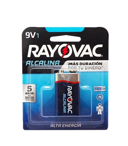 PILAS ALKALINAS RAYOVAC BATERIA 9V (12-48) 1 PILAS ALKALINAS RAYOVAC BATERIA 9V (12-48)
