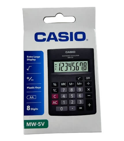 CALCULADORA CASIO DE MESA MW-5V   8 DIGITOS